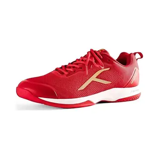 Hundred Infinity Pro Non-Marking Professional Badminton Shoe For Men (Red/Gold, Eu 43/Uk 9/Us 10) | Material, Polyester/Mesh | Suitable For Indoor