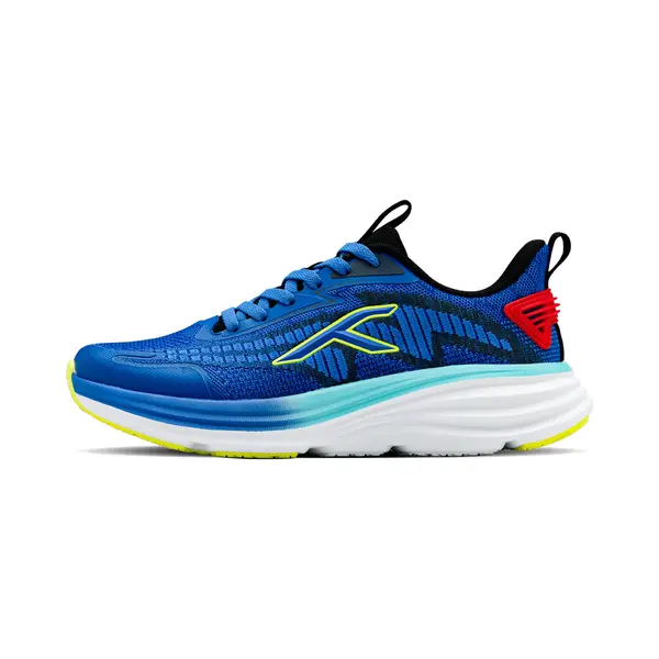 Hundred Soft Stride Loopschoenen Heren | Marineblauw/Lime/Rood | D-Soft Comfort Demping | HyperKnit Ademend Bovenwerk | Fusion Technologie | Wandelen, thumbnail
