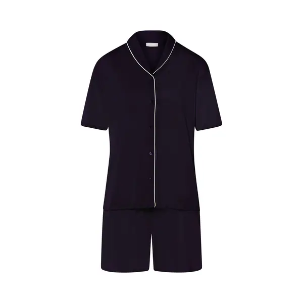 Hanro Korte Pyjama ' Natural Comfort ' Navy thumbnail