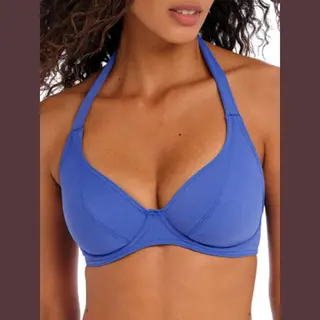 Freya Jewel Cove Halter Bikini Top In Blue