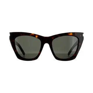 Saint Laurent Cat Eye Havana Grey Sunglasses In Brown