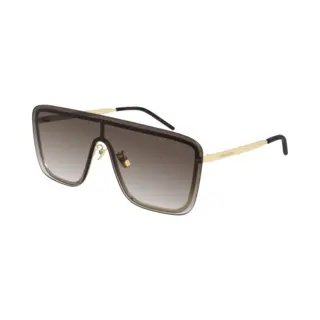Saint Laurent Shield Gold Brown Gradient Sl 364 Mask Sunglasses