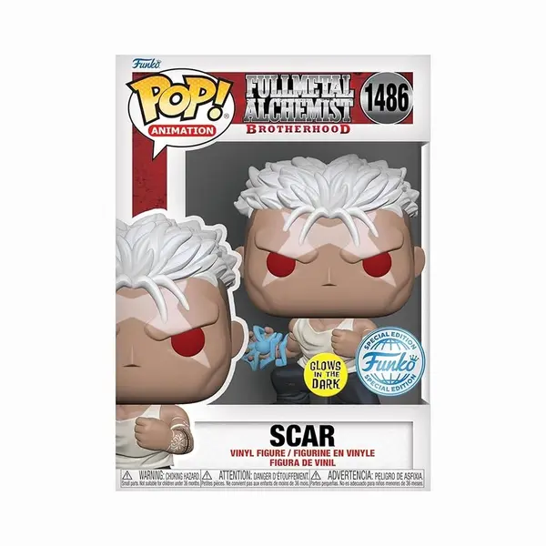 Funko Pop! Animation, Fma, B - Scar - Glow In The Dark - Full Metal Alchemist, Brotherhood - Amazon Exclusive - Collectable Vinyl Figure - Gift thumbnail