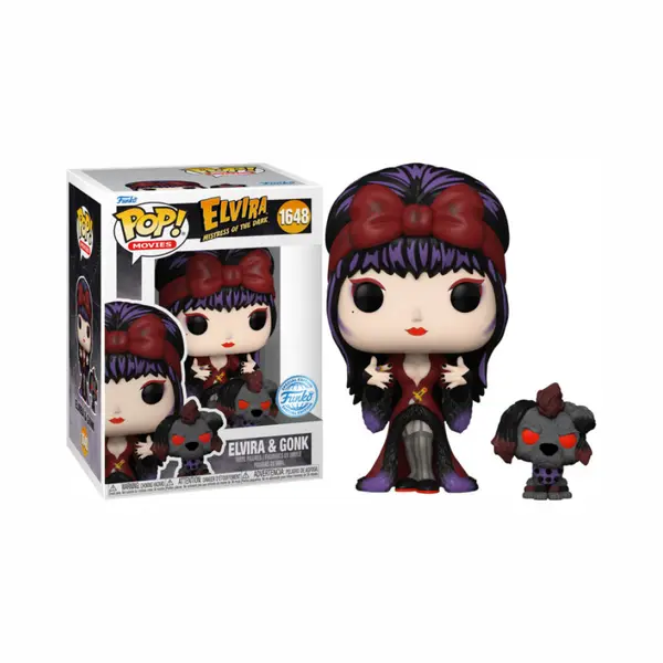 Elvira Mistress Of The Dark Funko Pop Vinyl, - Elvira & Gonk (Moonlight) (Special Edition) thumbnail