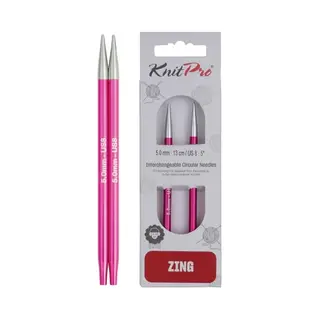KnitPro KP47505 Zing 5 Mm Aluminium Verwisselbare Rondbreinaalden, Meerkleurig