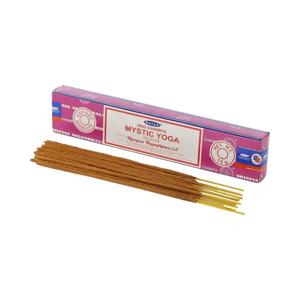 Satya Nag Champa Wierrook Stokjes Mystic Yoga Geur - 15x - Lichaam In Balans - Meditatie - Staafjes Van 21 Cm thumbnail
