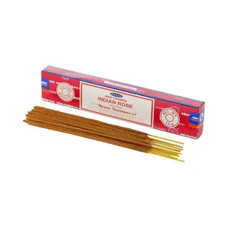 Satya Nag Champa Wierrook Stokjes Rozen Bloemen Geur - 15x - Lichaam In Balans - Meditatie - Staafjes Van 21 Cm - 30 Minuten