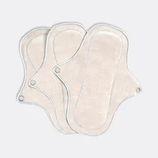 Eco Femme Wasbare Inlegkruisjes 3 Stuks (met Pul) - 100% Biologisch Katoen - Wit