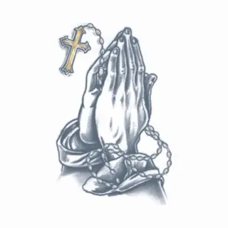 partychimp Tinsley Neptatoeage Prison Tattoo Praying Hands Polyester