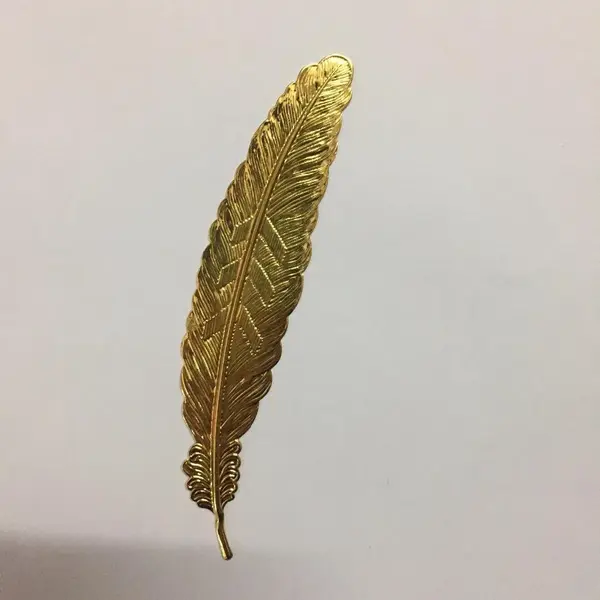LeuksteWinkeltje Boekenlegger - Veer - Goud - Metaal thumbnail
