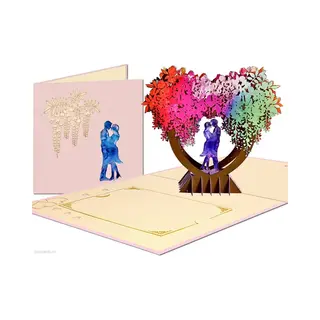 Popcards.nl Popcards Pop-up Kaart - Schitterende Romantische Trouwkaart Huwelijk Huwelijkskaart Trouwfeest Getrouwd Trouwerij Aanzoek Wenskaart 3D-kaart