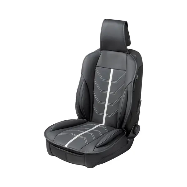 Walser - Pkw Sitzauflage Kimi, Auto-sitzaufleger Im Rennsportdesign Schwarz/silber thumbnail