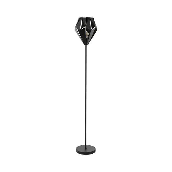 Eglo Stehlampe Carlton 5, Vintage Lampe Wohnzimmer, Standleuchte Aus Schwarzem Stahl, Wohnzimmerlampe Mit E27 Fassung, Trittschalter, 152, 5 Cm thumbnail