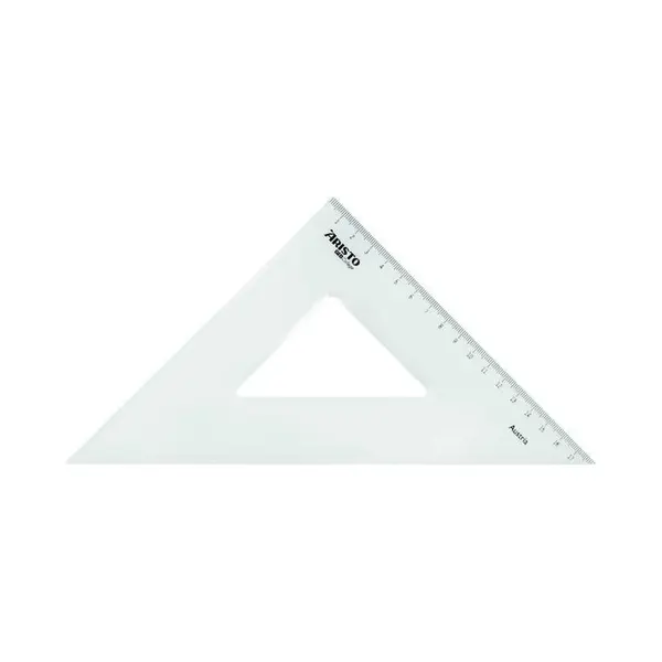 Aristo AR23425 College Dreieck 45° (Hypotenuse 25 Cm, Tuschekanten Und Facette, Kunststoff) Transparent thumbnail