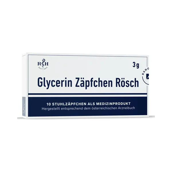 R & H Glycerin Zäpfchen Rösch, 10 St. Zäpfchen thumbnail