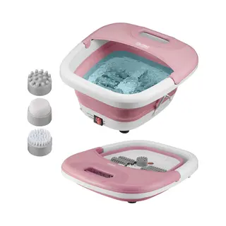 Tzs First Austria - Foldable Foot Spa Foot Massager 450W With 3 Attachments & 8 Massage Rollers - Foot Bath With Vibration & Air Bubble Massage,