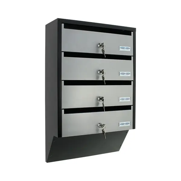 Rottner T06209 Briefkasten Grau, Hellgrau Wandbriefkasten Stahl thumbnail