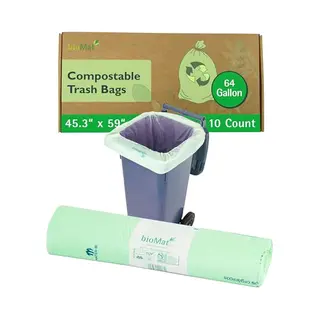 BioMat - Composteerbare Containerzakken 10 X 240 Liter - Maïszetmeel Afvalzakken - 240 Liter Zakken - En 13432 Gecertificeerd