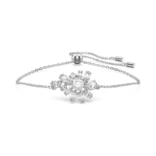 Swarovski Gema Silver Flower Pull Bracelet - Adjustable