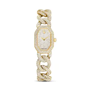 Swarovski Dextera Kettenuhr Swiss Made, Kristallarmband, Goldfarben, Goldfarbenes Finish, 5668854, Gold, Gold, Luxuriös