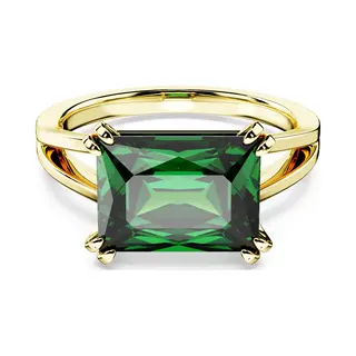 Swarovski Matrix Cocktail Ring, Refined Band Adorned With A Green Crystal In An Emerald Hue, From The Swarovski Matrix Collection, Size 58