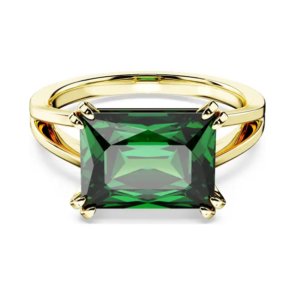 Swarovski Matrix Cocktail Ring, Refined Band Adorned With A Green Crystal In An Emerald Hue, From The Swarovski Matrix Collection, Size 58 thumbnail