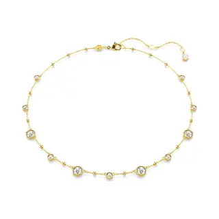 Swarovski Imber Necklace, Round Cut, Scattered Design, White, Gold-tone Plated