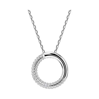 Swarovski Dextera Pendant Necklace, Clear Pavé Crystals In A Rhodium-Finished Setting, Part Of The Dextera Collection
