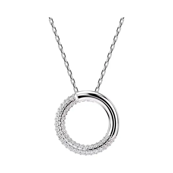 Swarovski Dextera Pendant Necklace, Clear Pavé Crystals In A Rhodium-Finished Setting, Part Of The Dextera Collection thumbnail