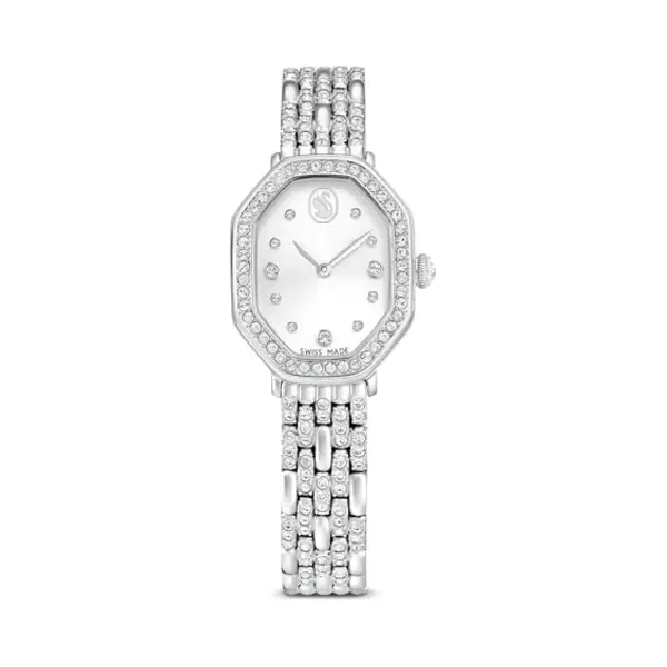 Swarovski Dextera Octagon Watch, Swiss-Made & Water-Resistant Stainless Steel Wristwatch, Rose Gold-Tone Finish With Clear Crystals & Metal Bracelet thumbnail
