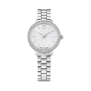 Swarovski Matrix 3-link Uhr, Analoge Damenuhr Mit Dreigliedrigem Armband, Edelstahl-Design Und Pavé-Lünette Mit 42 Kristallen, Armbandlänge,