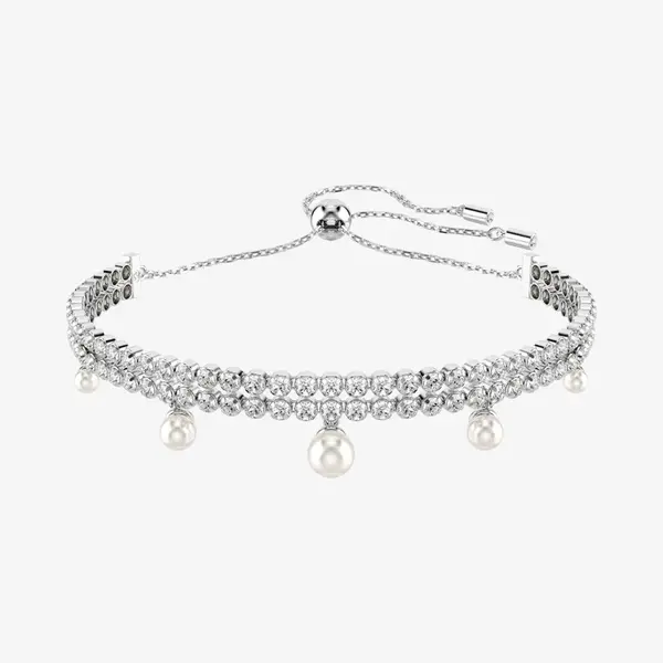 Swarovski Ariana Grande X Capsule Two Row White Crystal Bracelet 5720870 In Silver thumbnail