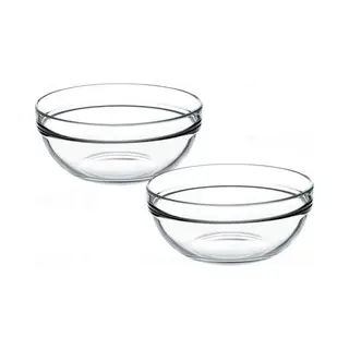 Pasabahce - Chef's Set Van 2 Stuks Glazen Salade - Service - Kommetjes 17 X 8 Cm - Schalen, Kommen Van Glas.