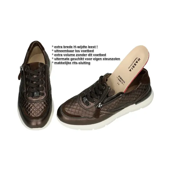 Hassi-A Hassia -Dames - Bruin Donker - Sneakers - Maat 36.5 thumbnail