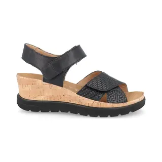 Hartjes Jazz Sandalen - Met Sleehak - Dames - Zwart - Maat 41