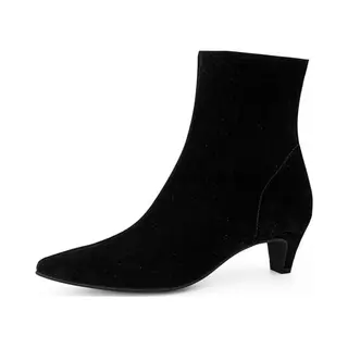 Paul Green Damen, Frauen Klassische Stiefeletten, Kurzstiefel, uebergangsschuhe, uebergangsstiefel, flach, Boots, Stiefel, Schwarz (Suede/Black), 39