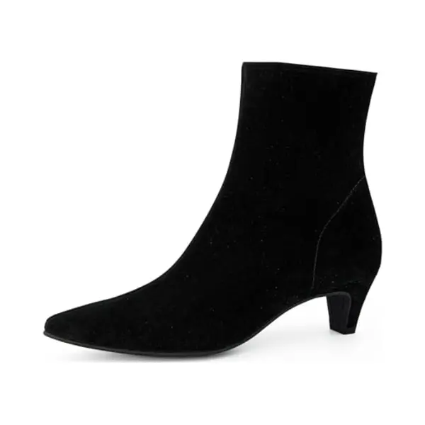 Paul Green Damen, Frauen Klassische Stiefeletten, Kurzstiefel, uebergangsschuhe, uebergangsstiefel, flach, Boots, Stiefel, Schwarz (Suede/Black), 39 thumbnail