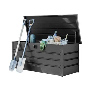 Gfp Primeyard Tuinbox 152x69x61 Cm Tuinkist Kussenbox Opberg Kist Metaal Antraciet Waterdicht