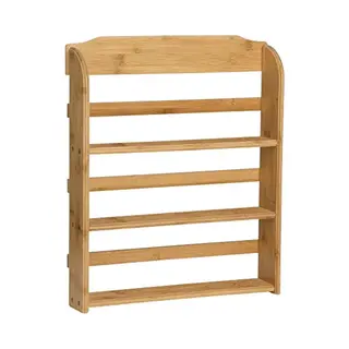 Decopatent Hängendes Gewürzregal Für 15 Gewürzdosen - Küchenregal/Gewürzregal Aus Bambusholz - Küchenorganizer Mit Drei Regalflächen