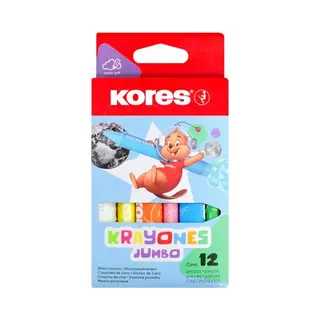 Kores Jumbo Triangular Wax Krayones For Children And Toddlers – Ergonomic Grip, Clean Colouring – 12 Assorted Colours In Box