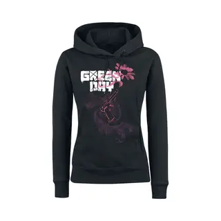 Green Day Gun Flower Hoodie Black