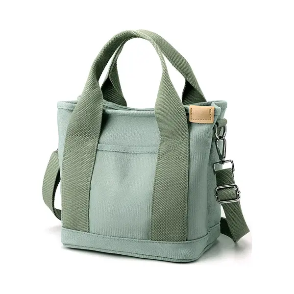 Gigicial Canvas Crossbodytas - Canvas Handtas - Ruim Compartiment Met Organisatievakken - 1 - Dagelijks Gebruik Groen thumbnail