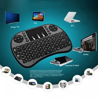 Broids.nl Draadloos Mini Toetsenbord | Draadloze Mini Keyboard Voor Tv Box, Smart Tv, Spelcomputer| Led Backlight | Usb Plug & Play | Zwart