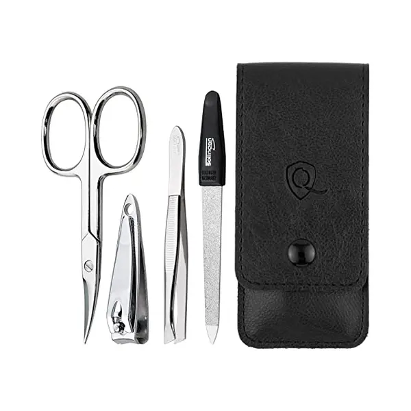 marQus Solingen Manicure Set For Women And Men - 4-Piece Nail Kit, Comprising Sharp Scissors, Tweezers, Nailclippers, And Sapphire Nailfile - Ideal For thumbnail