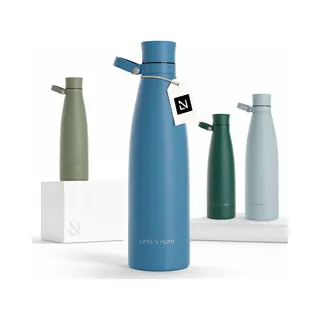Lars NysØM Nåde Roestvrijstalen Drinkfles 1000ml - Bpa-vrije Geïsoleerde Waterfles 1, 00 Liter (Calypso Blue)