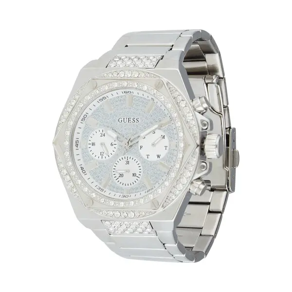 Guess Fury Herren Armbanduhr Mi Zirkonia In Der Farbe Silber Mit Armband Aus Edelstahl, Wasserdichtigkeit, 5 Bar, Gehäusedurchmesser, 50 Mm, thumbnail