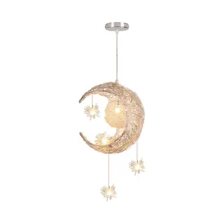 Hanglamp Kinderkamer Maan 25cm Plafondlamp Decoratieve Kroonluchter Warm Wit Licht