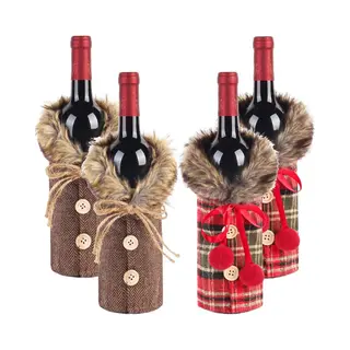 4 Stuks - Wijn Fles Hoes Zak - Cadeau Wijnfles Verpakking - Cadeauverpakking - Cadeautas - Wijn Cadeau - Geschenktas - Wijntas - Wijnzak