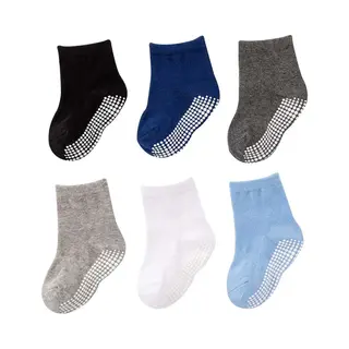 6 Paar - Baby Antislip Sokken - Stevige Antislip Sokken - Antislip Sokken - Baby En Dreumes Enkelsokjes Anti Slip - Gezond - (0-1 Jaar) (1-3 Jaar)