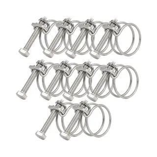 10 Stuks - Slangklemset - Rvs Slangklem - 36-40mm - Slang Koppeling Klem - Slangklemmen Set - Jumboklem Groot - Dubbele Draad Slangklem - Verzinkt